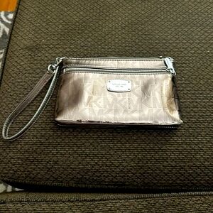 Michael Kors Silver Metallic Wristlet
